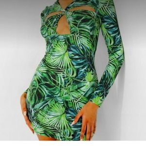 Versace palm print dress. (Not Versace)